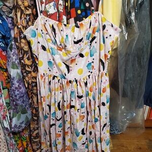 Bernie Dexter BB Ferreai Label Pink Dress with Bats And Ghosts